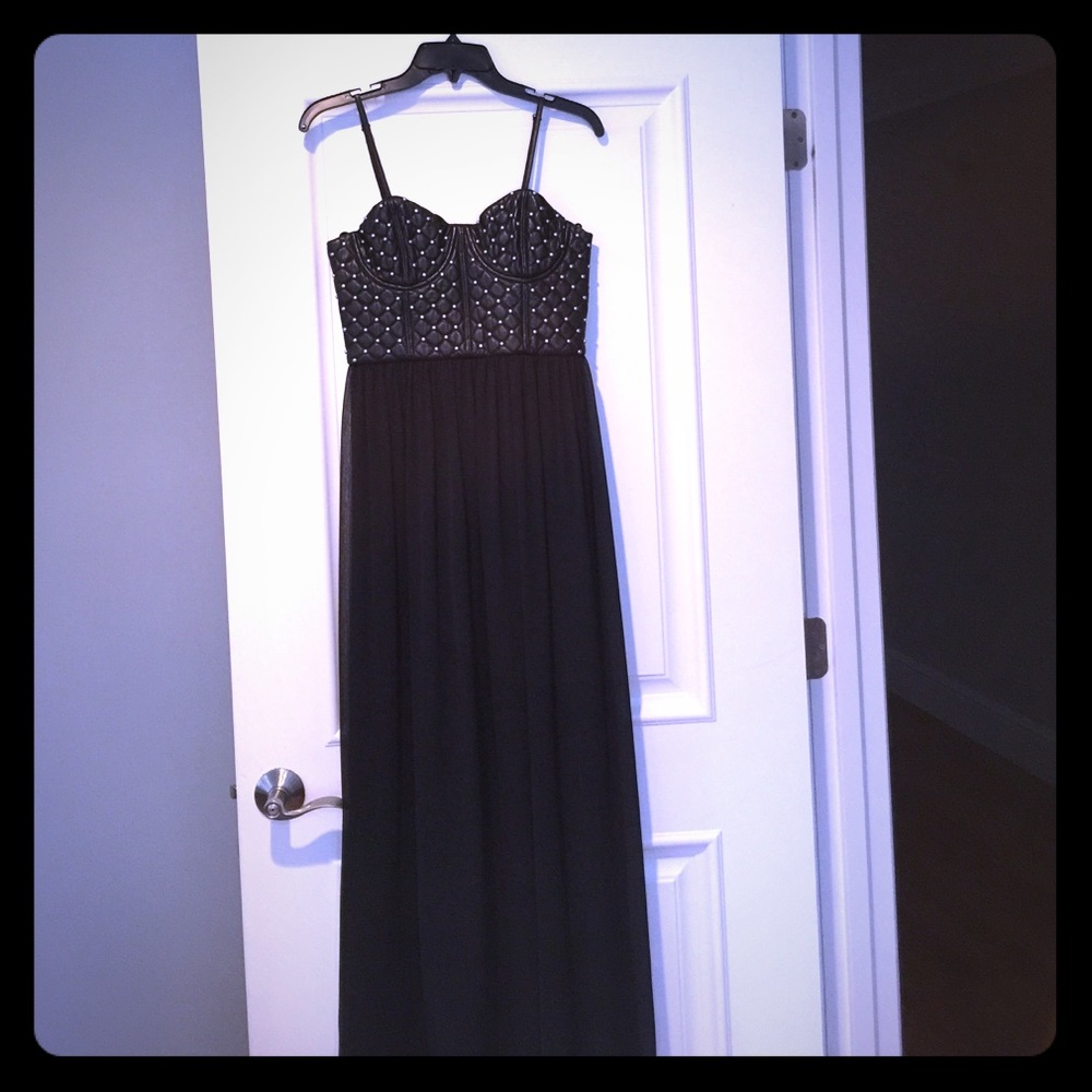 Alice and Olivia leather studded top dress