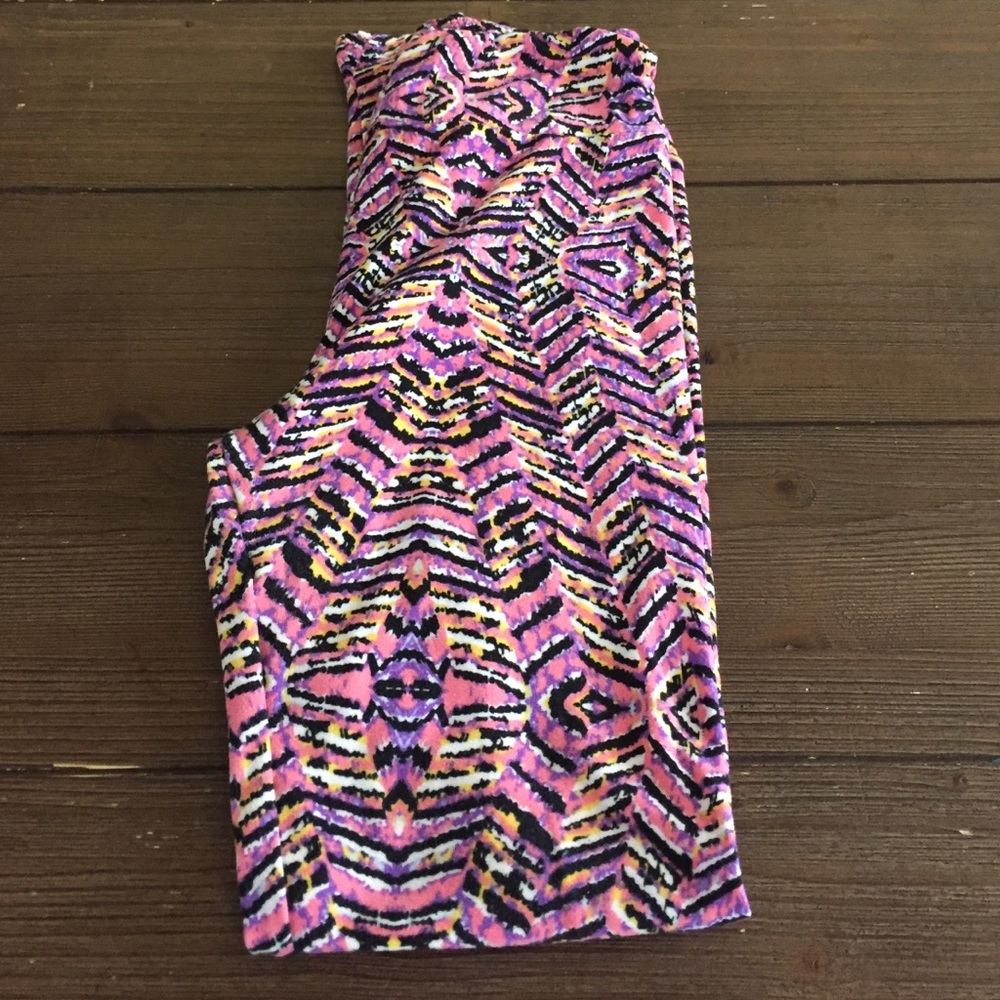 Lularoe zebra style print in neon colors