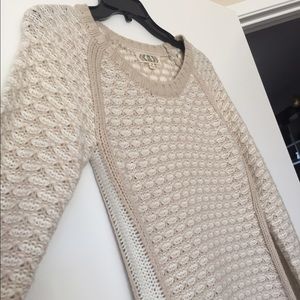 Wool beige and white dress