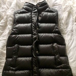 J. Crew Shiny Black Puffer Vest