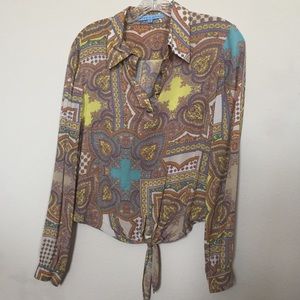 Antonio Melani Penny V-neck tie front blouse