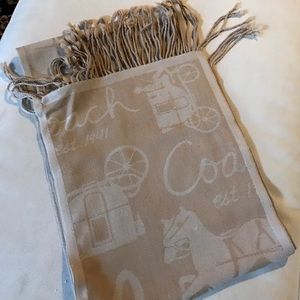Coach Camel Fringe Scarf