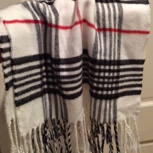 Red/white/black scarf. Super soft fabric
