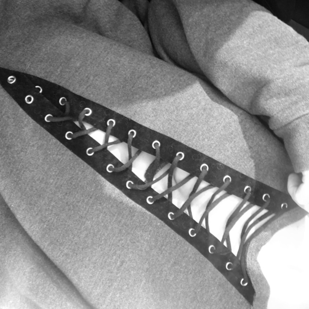 Lace up sweatshirt