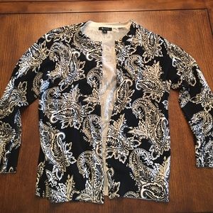 Sisters XL black paisley cardigan