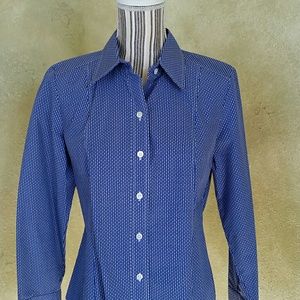 TALBOTS BLUE AND WHITE BLOUSE