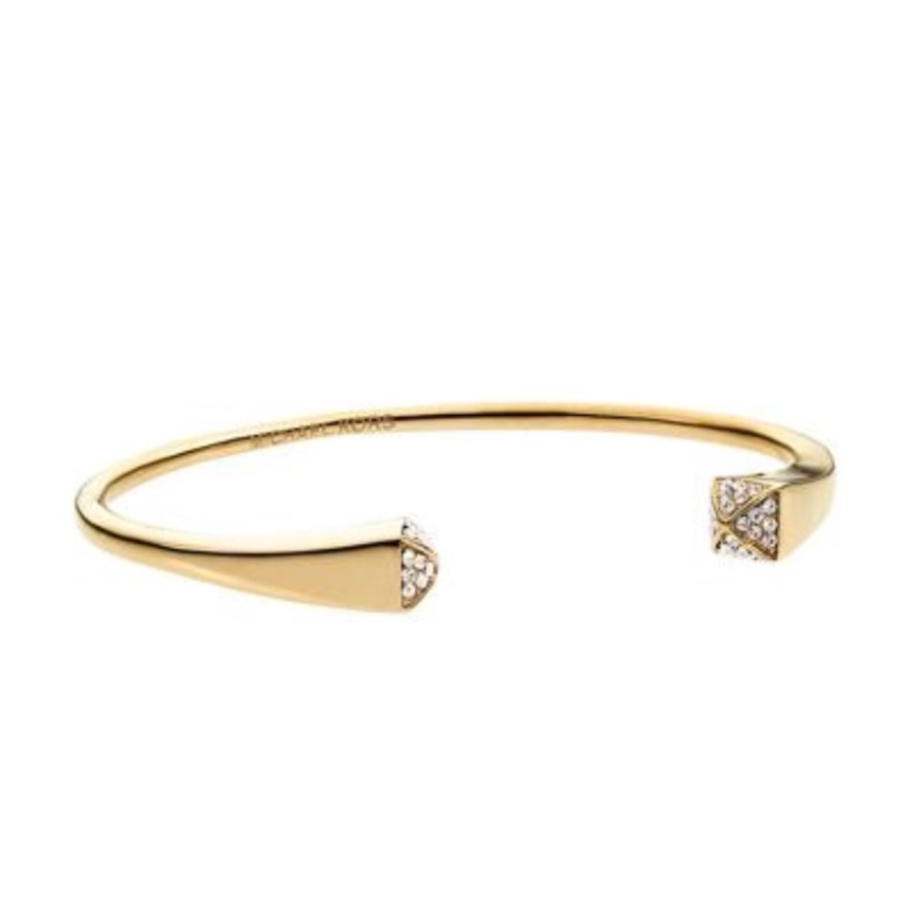 NWT Michael Kors Gold Pave Pyramid Bangle Bracelet