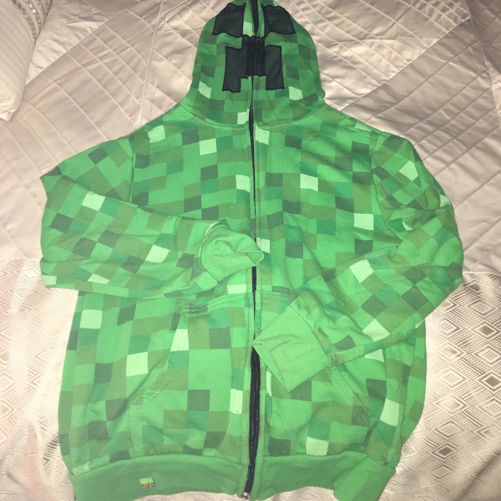 Minecraft Hoodie- covers face