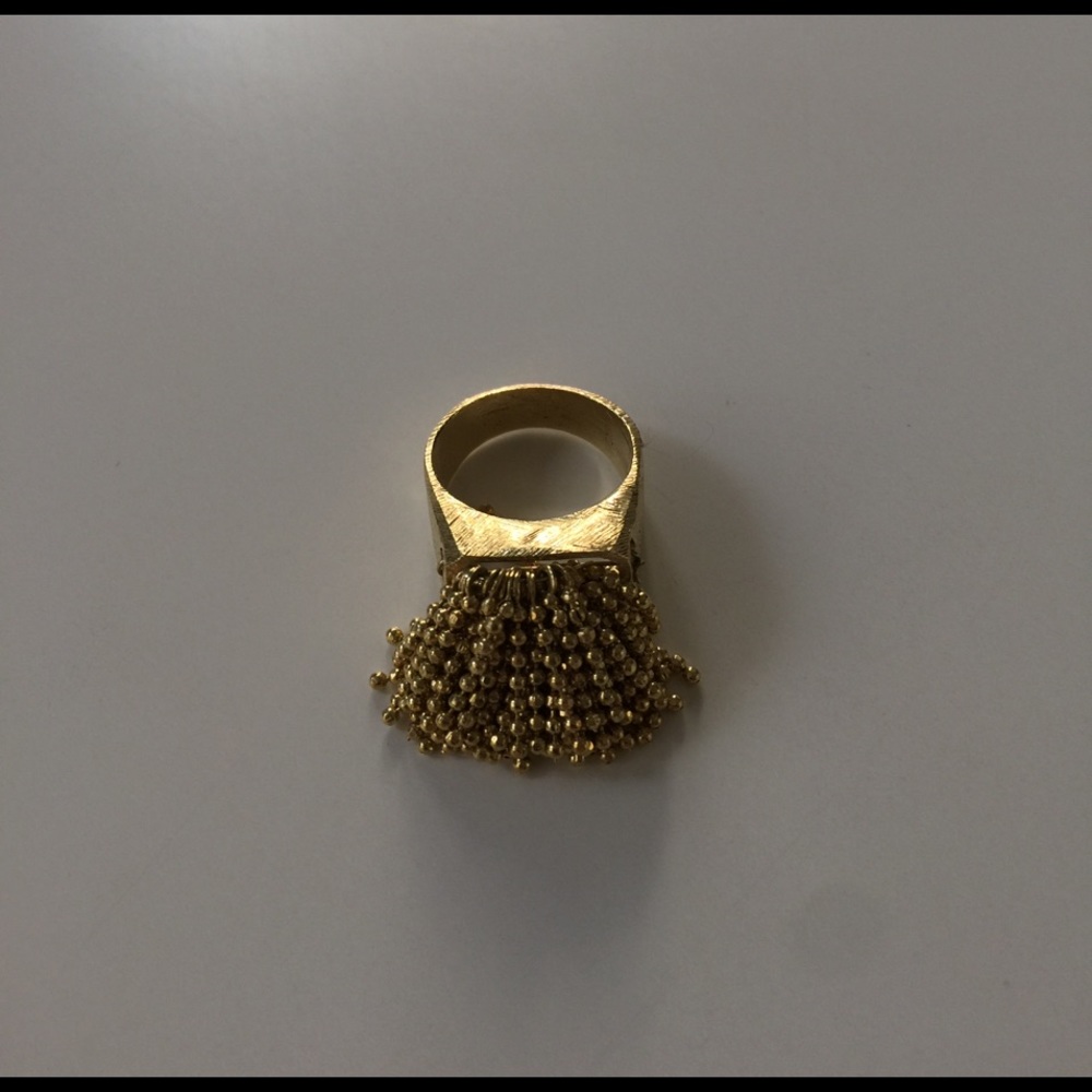 Vintage Costume Gold Pom Pom Ring Size 7