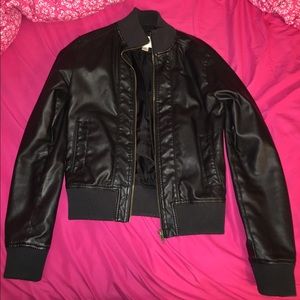 Black leather jacket
