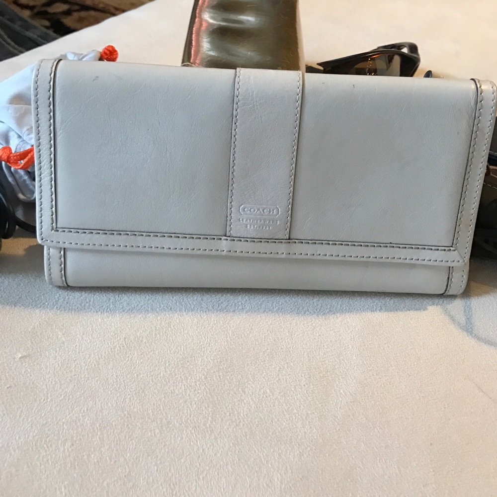 Cream Leather Coach Wallet