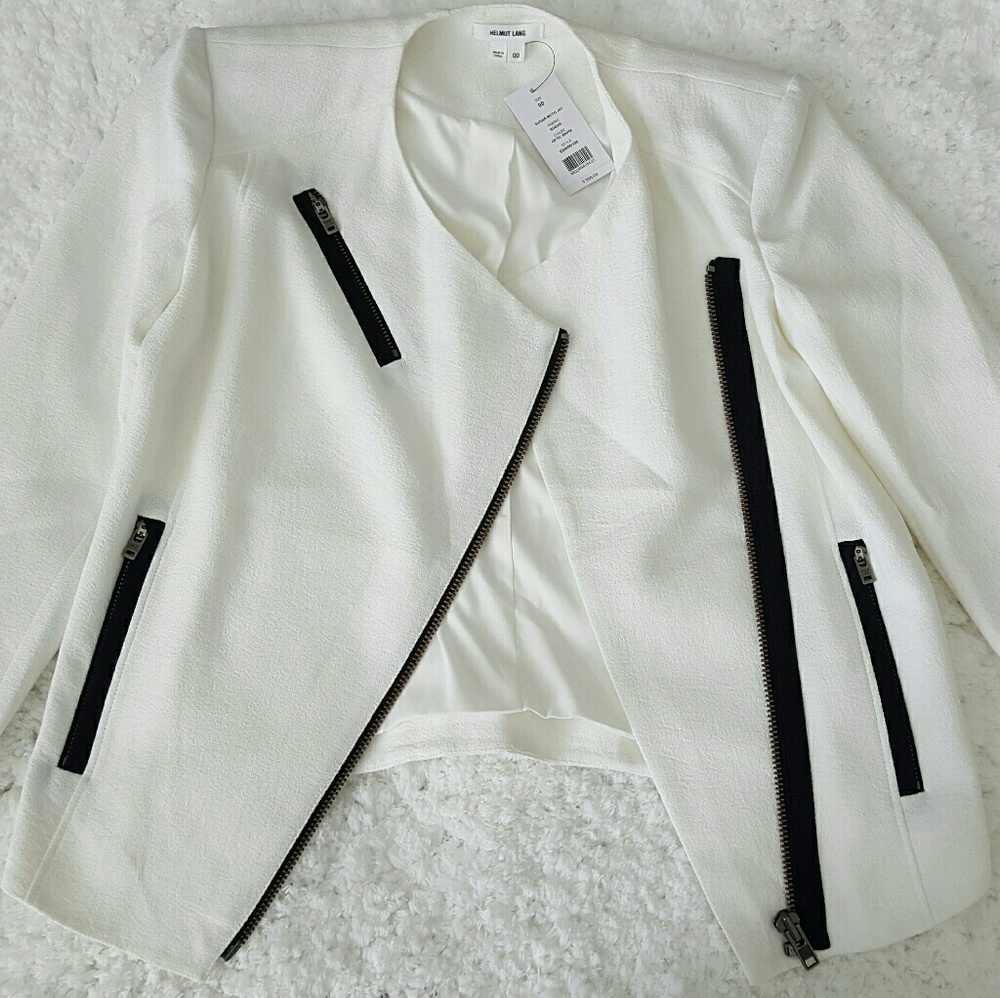 Helmut Lang White Sugar Moto Jacket