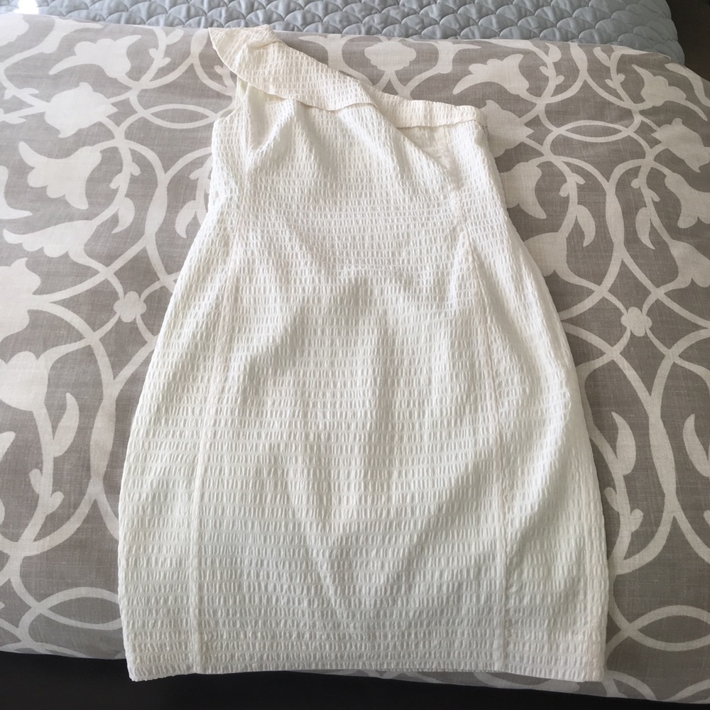 White one-shoulder dress