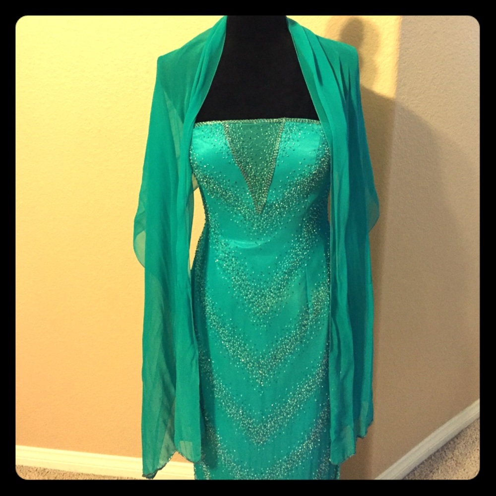 BDazzle Chiffon Strapless Dress