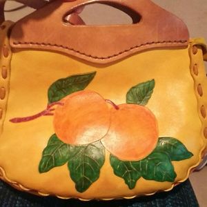 Orange leather cross body bag