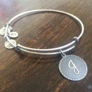 Silver Alex & Ani. "J" charm