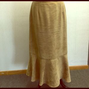 Josephine Chaus brown velvet tiered skirt