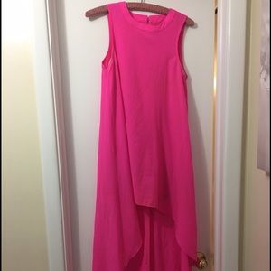 Hot pink high-low dress