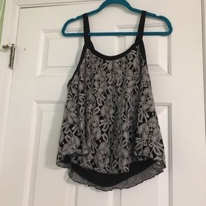 Gray and Black Lace Free People Top