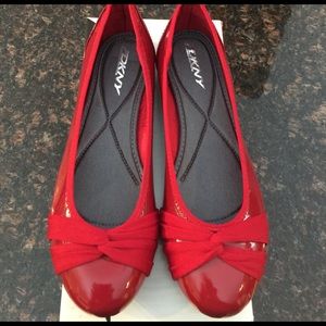 Red patent flats by DKNY