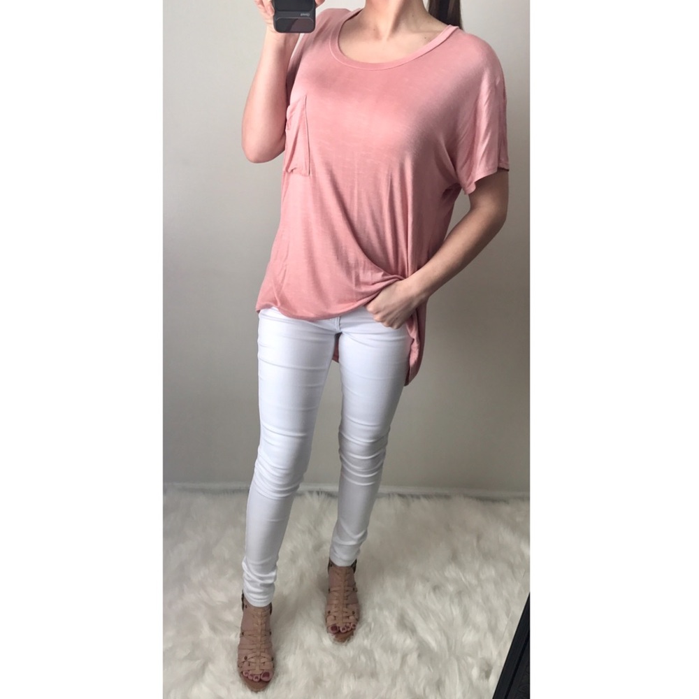 SALE / Pink Mineral Wash T-shirt