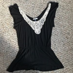 lace neckline shirt