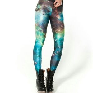 Black Milk Galaxy Green Leggings NWOT