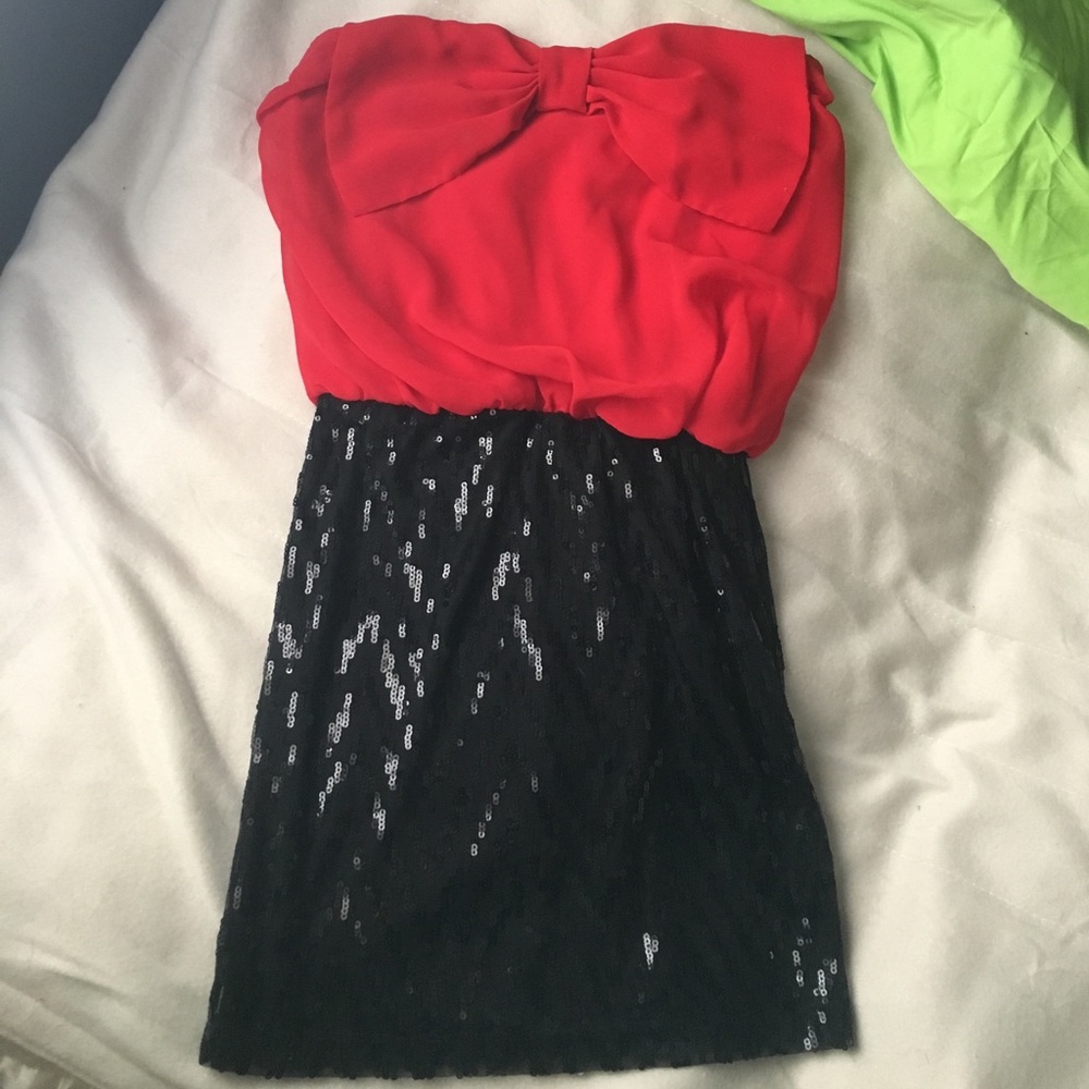 Cute red and black semi- formal dress