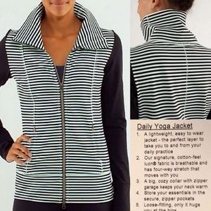 Size 10 Lululemon Mint & Black Stripe Yoga jacket