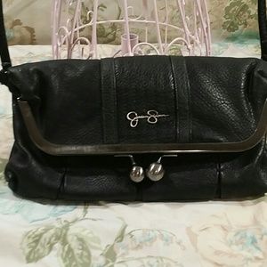 BLACK FLIP CLUTCH/CROSS BODY BAG