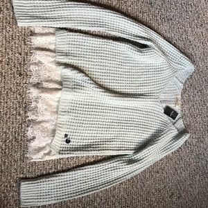 Hollister knitted sweater with lace bottom