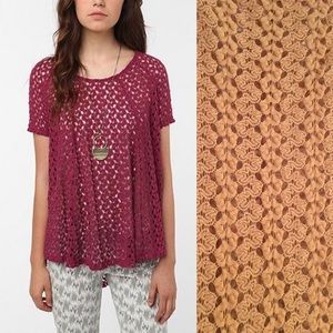 UO Crochet Top in Gold