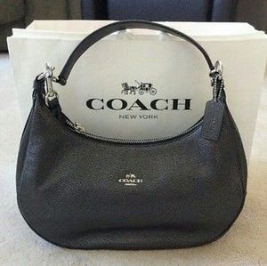 Coach Harley Pebble Leather Hobo in Gunmetal *HOLD