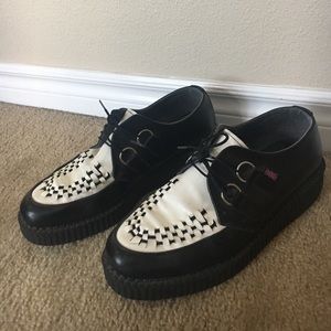 BLACK AND WHITE TUK CREEPERS MADE IN ENGLAND