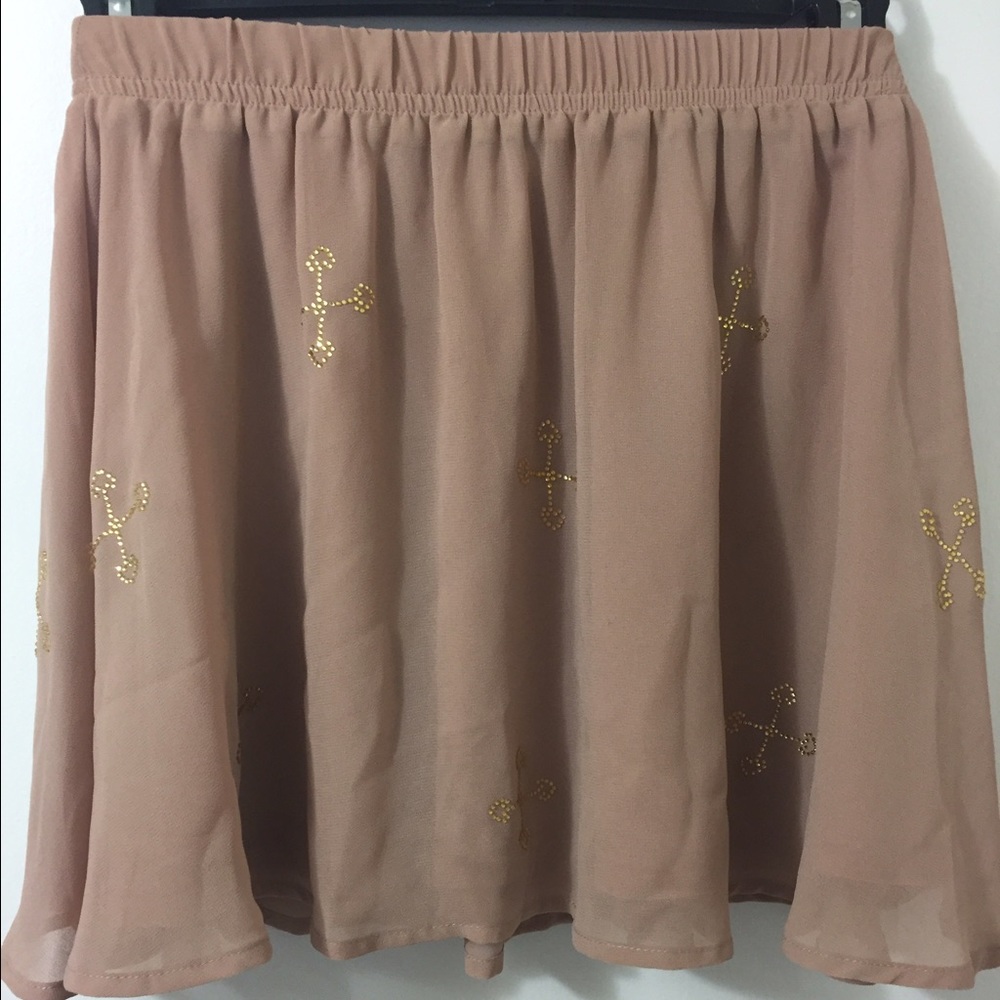 Tan mini skirt