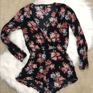 Floral short romper / coverup