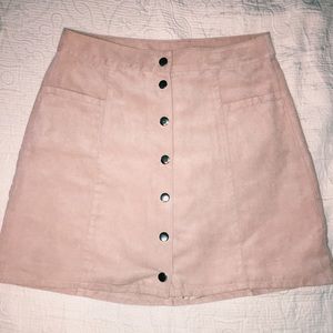 H&M | Suede Button Skirt
