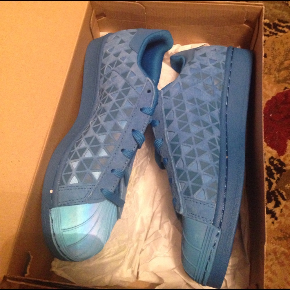 Adidas superstar reflective blue