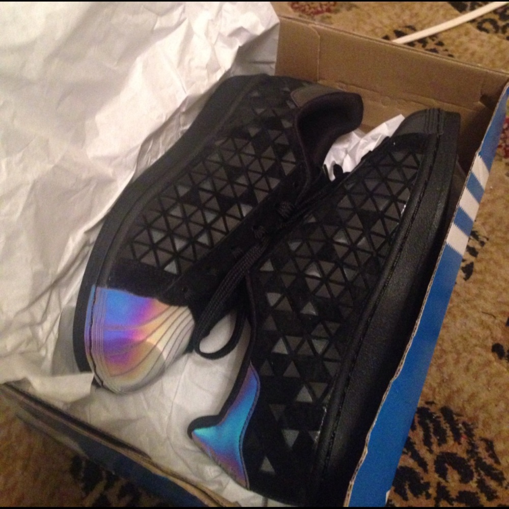 Adidas superstar reflective black