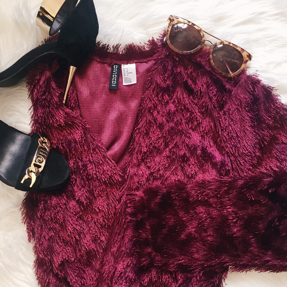 Cherry Eyelash Fringe Blazer