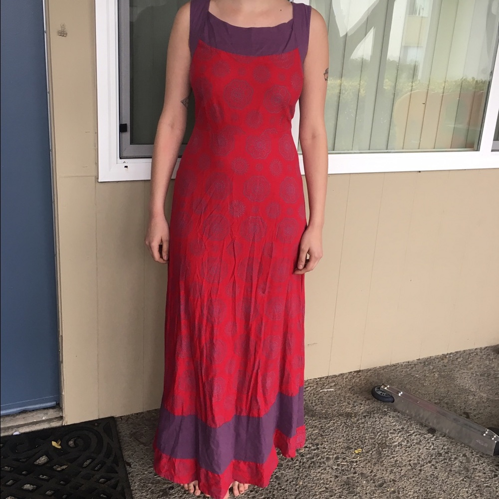 Red & Purple Maxi Dress