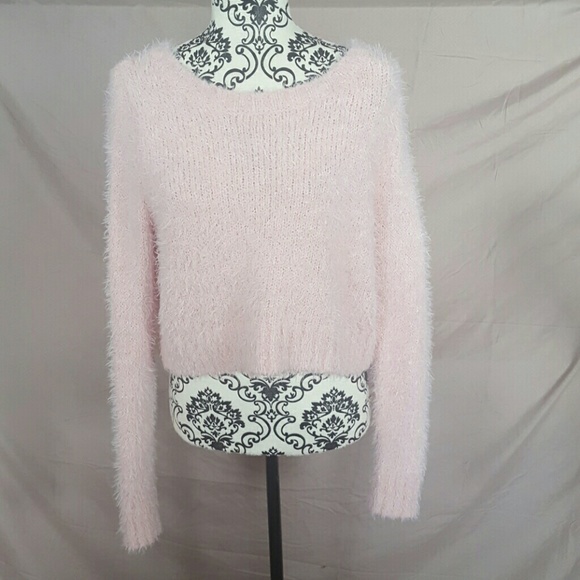 Mossimo Supply Co. Sweaters - Pink Fuzzy Crop Sweater