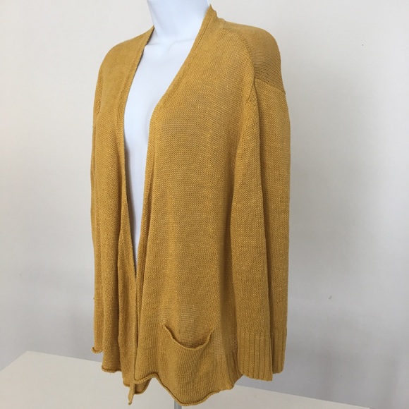 Eileen Fisher Sweaters - Eileen Fisher Open Cardigan Gold Large 100% Hemp