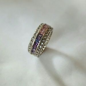 Vintage Costume jewelry multistone ring size 8