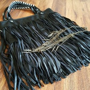 Black fringe purse