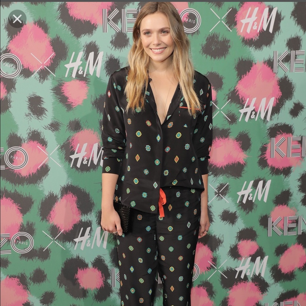 H&M x Kenzo Patterned Silk Blouse NWT