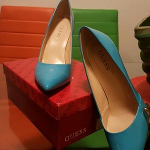 light blue turquoise shape like a Louboutin