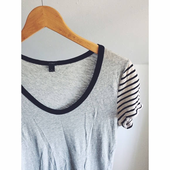 J. Crew Tops - J. Crew Basic Striped Cap Sleeve Tee
