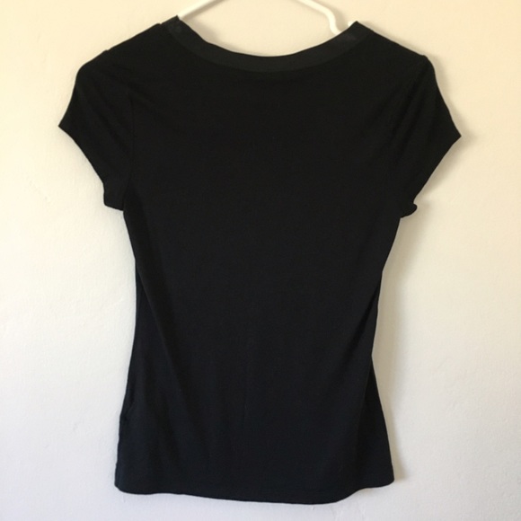 Banana Republic Black Satin Trim Top XS - Picture 3 of 6