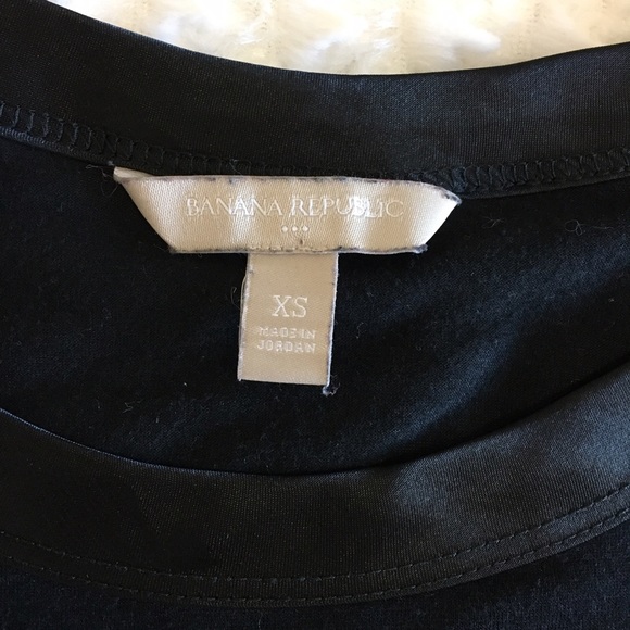 Banana Republic Black Satin Trim Top XS - Picture 4 of 6